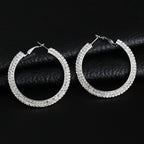 Luxury Round Crystal Hoop Earrings for Women