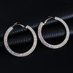 Luxury Round Crystal Hoop Earrings for Women