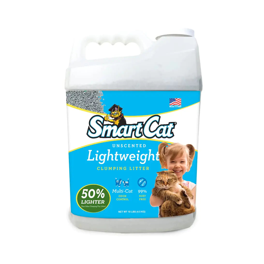 SmartCat Lightweight Clumping Litter 10 Pound (160oz 1 Pack) - Unscented and Lightweight